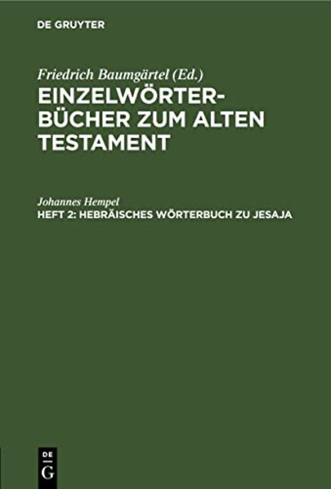 Hebraisches Worterbuch Zu Jesaja