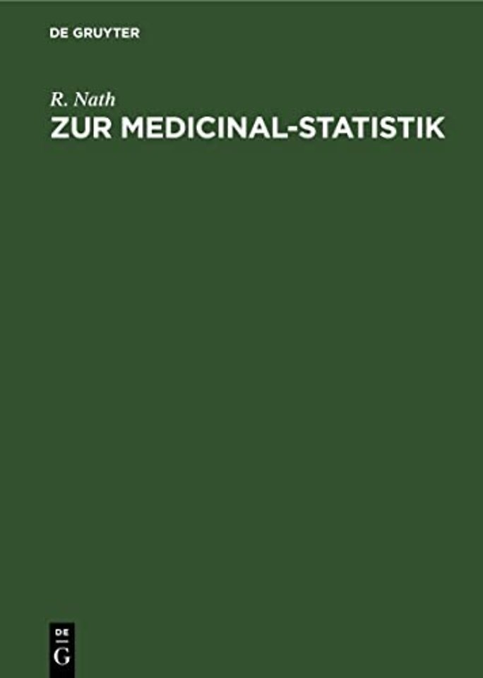 Zur Medicinal-Statistik