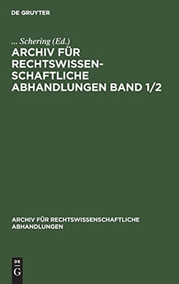 Archiv für rechtswissenschaftliche Abhandlungen