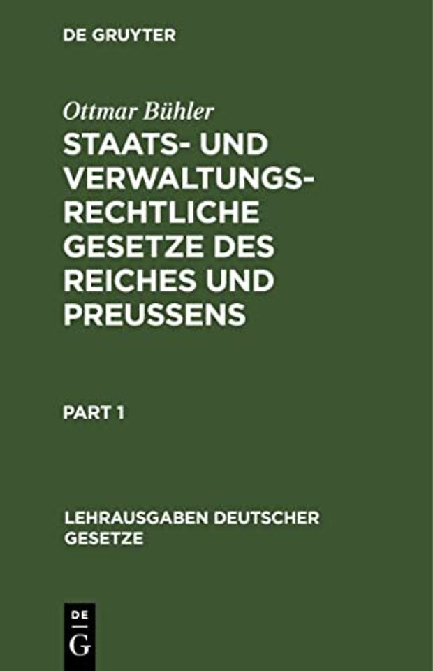 Staats– und verwaltungsrechtliche Gesetze des Re – Nebst Gewerbeordnung und Gaststättengesetz. Textausgabe mit den nötigsten Verweisungen, Paragr