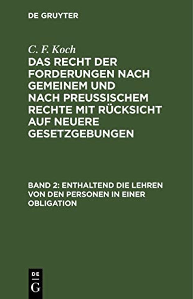 Enthaltend die Lehren von den Personen in einer Obligation