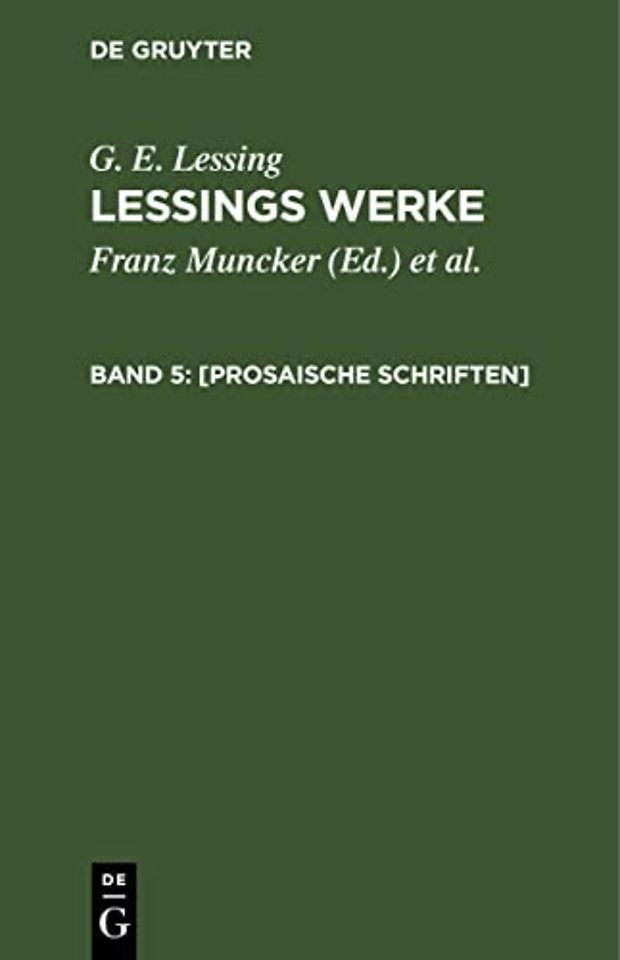 [Prosaische Schriften]