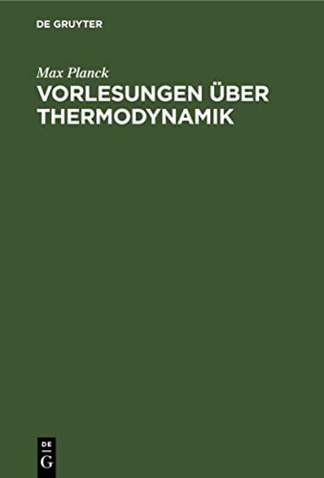 Vorlesungen Uber Thermodynamik