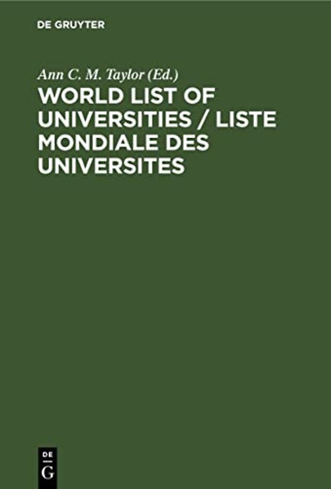 World List of Universities / Liste Mondiale des Universites