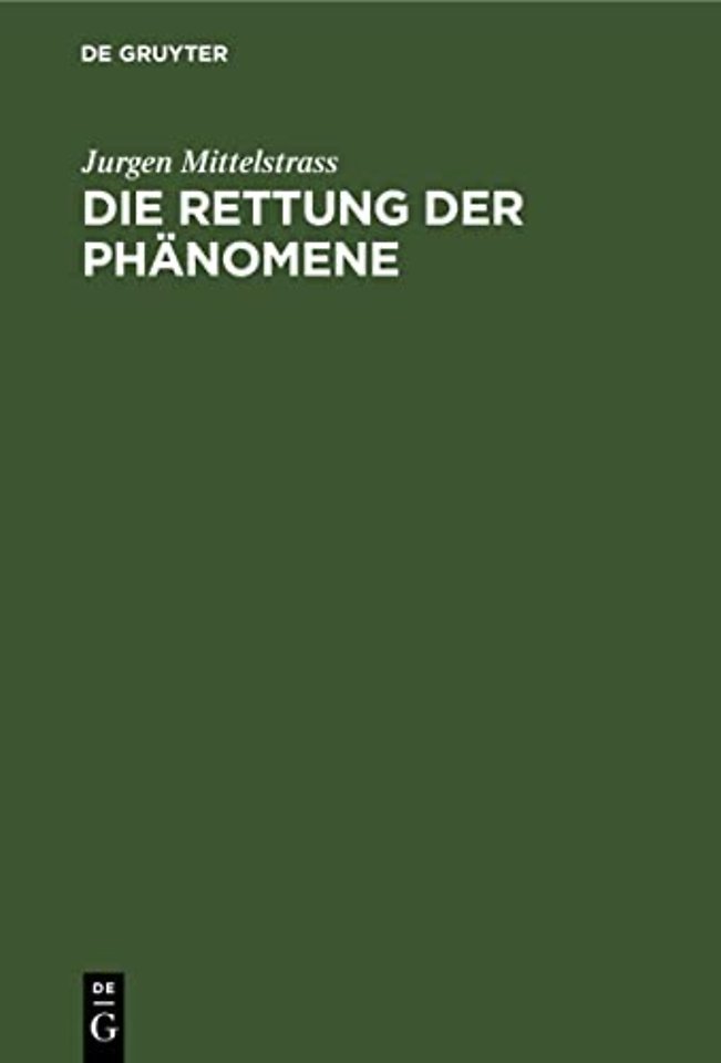 Die Rettung der Phanomene