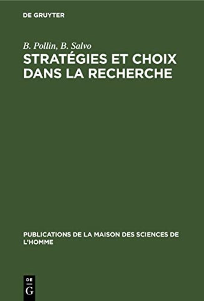Strategies Et Choix Dans La Recherche