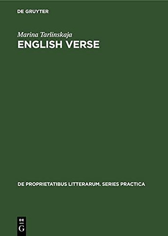English Verse – Theory and history