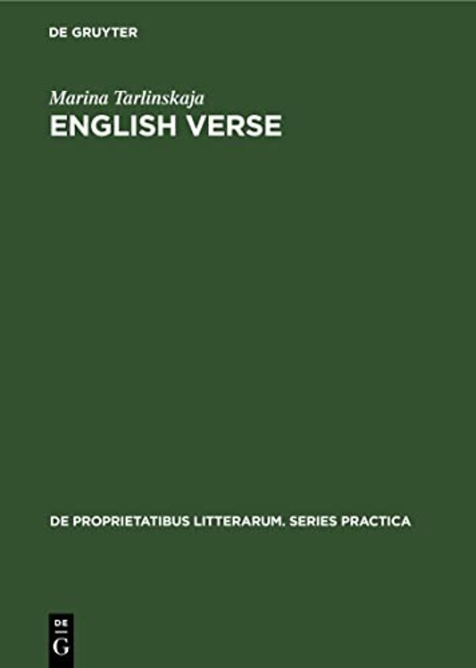 English Verse – Theory and history