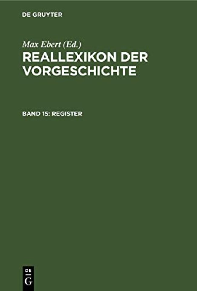 Register – Mit einem Nachruf auf Max Ebert und mir seinem Bildnis