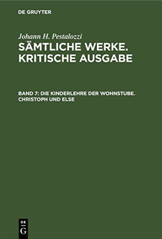 Die Kinderlehre der Wohnstube. Christoph und Else