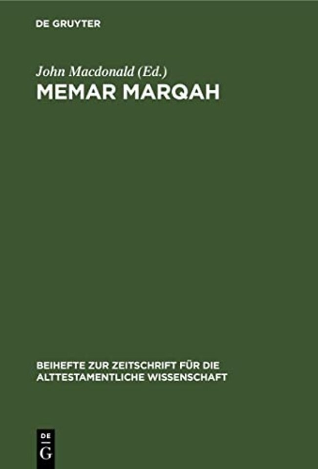 Memar Marqah – Volume 2: The Translation