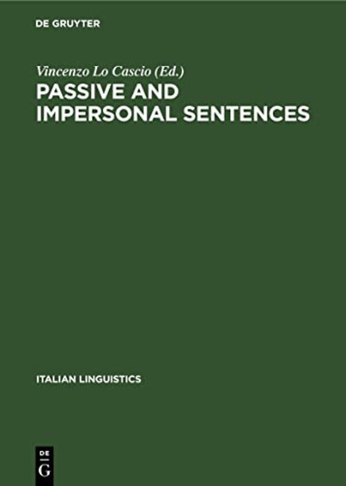 Passive and impersonal sentences – PDR IL–B, Vol. 1