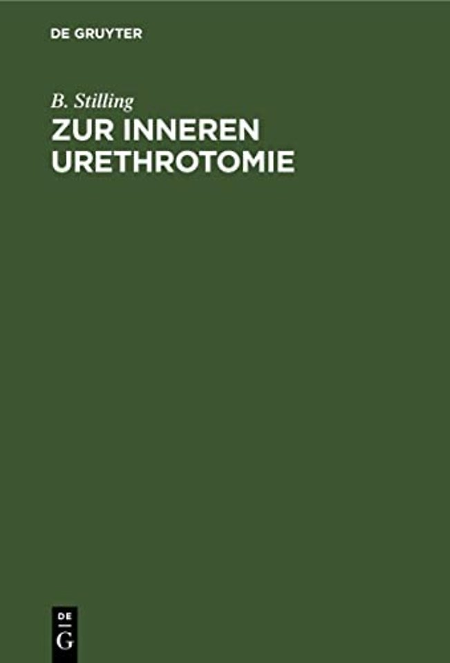 Zur inneren Urethrotomie