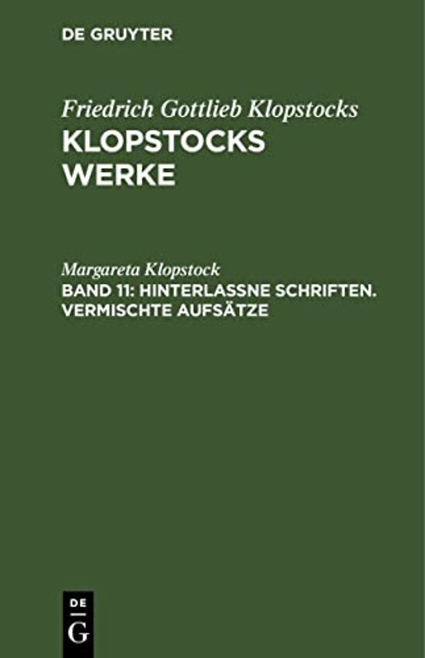 Hinterlassne Schriften. Vermischte Aufsätze