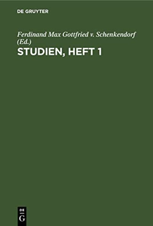 Studien, Heft 1