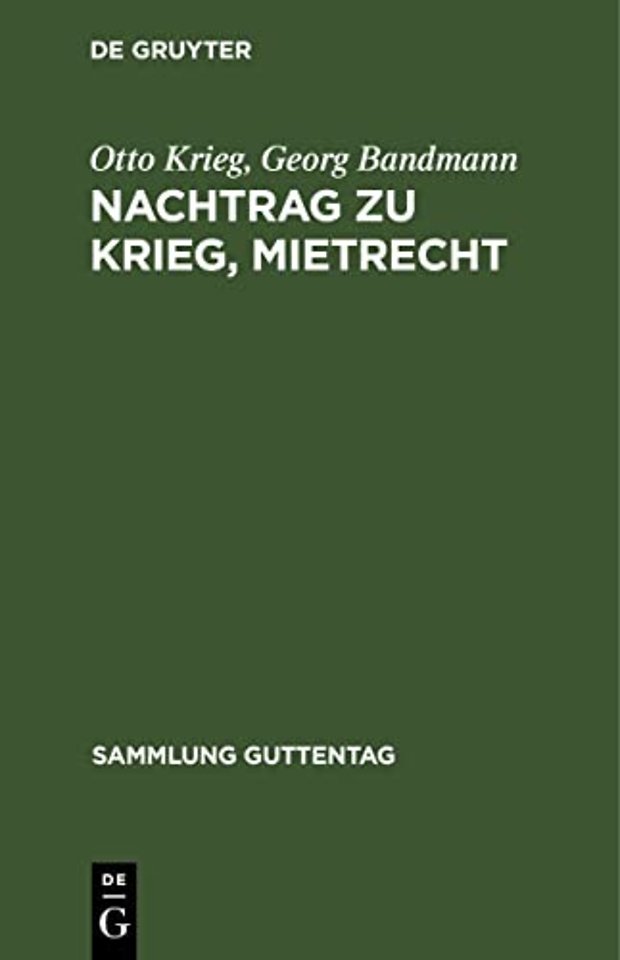 Nachtrag zu Krieg, Mietrecht
