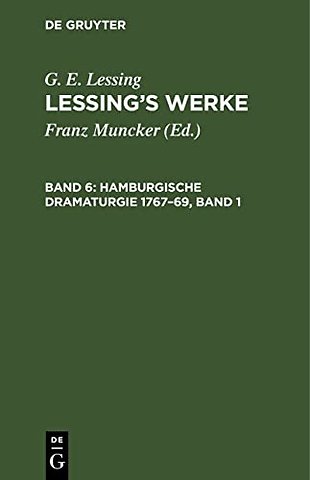 Hamburgische Dramaturgie 1767–69, Band 1