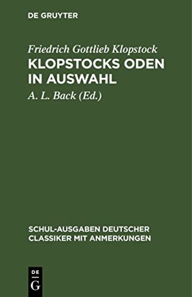 Klopstocks Oden in Auswahl
