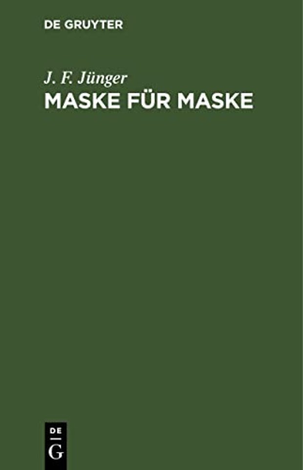 Maske für Maske – Lustspiel in drei Aufzügen nach Marivaux