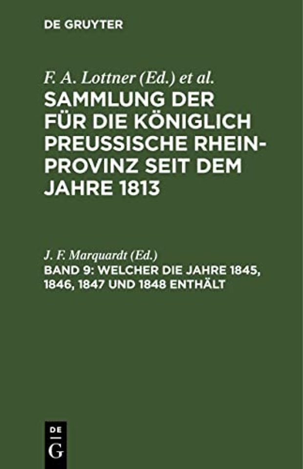 Welcher die Jahre 1845, 1846, 1847 und 1848 enthält