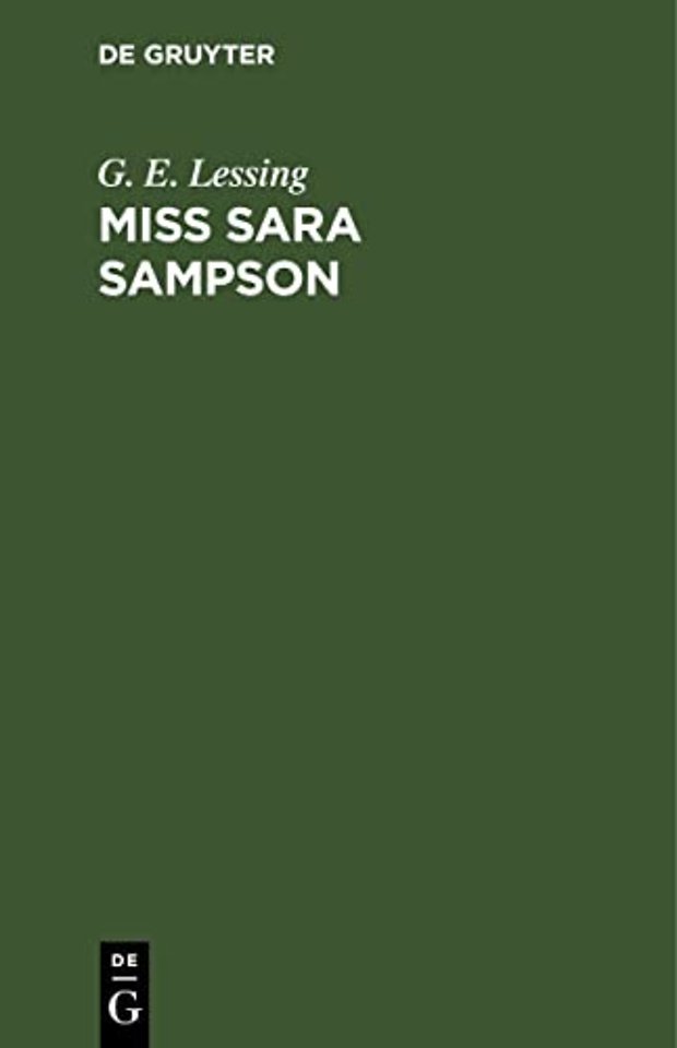 Miss Sara Sampson – Ein Trauerspiel in fünf Aufzügen