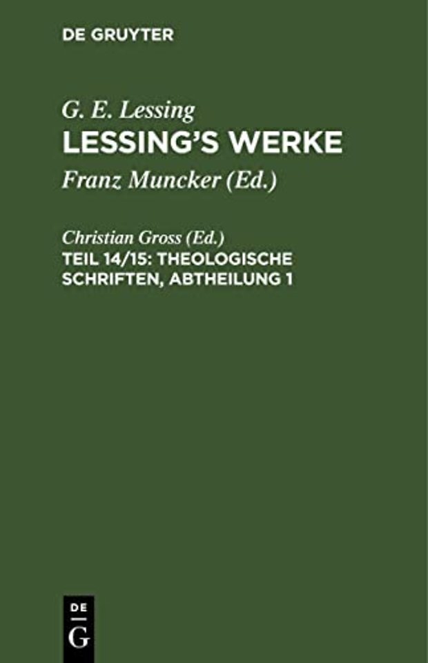 Theologische Schriften, Abtheilung 1