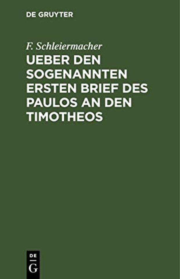 Ueber den sogenannten ersten Brief des Paulos an – Ein kritisches Sendschreiben an J. C. Gass, Consistorialassessor und Feldprediger zu Stettin