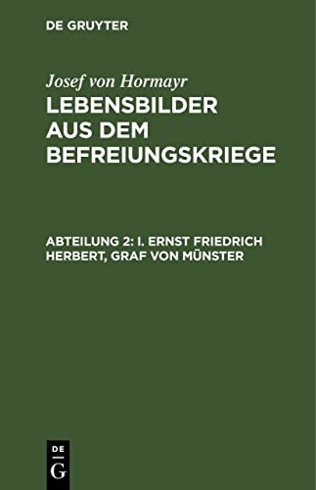 I. Ernst Friedrich Herbert, Graf von Münster – (Urkundenbuch)