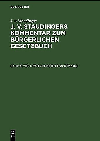 Familienrecht I: §§ 1297–1588