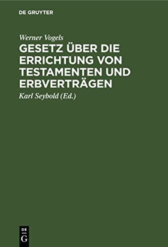 Gesetz über die Errichtung von Testamenten und Erbverträgen