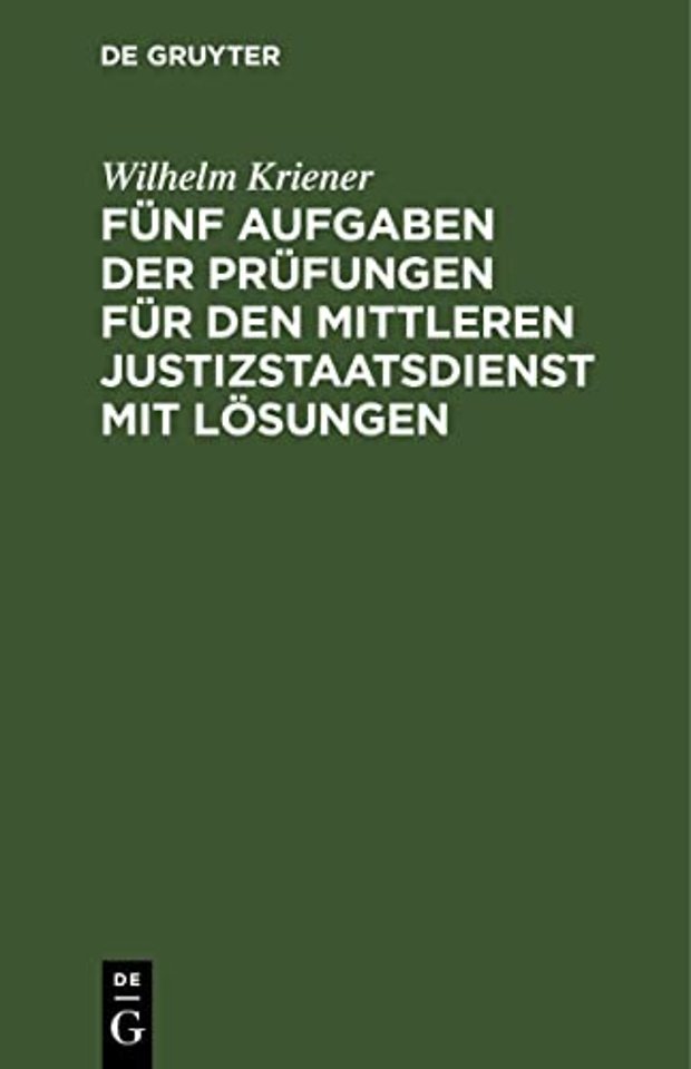 Fünf Aufgaben der Prüfungen für den mittleren Justizstaatsdienst mit Lösungen