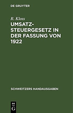 Umsatzsteuergesetz in der Fassung von 1922