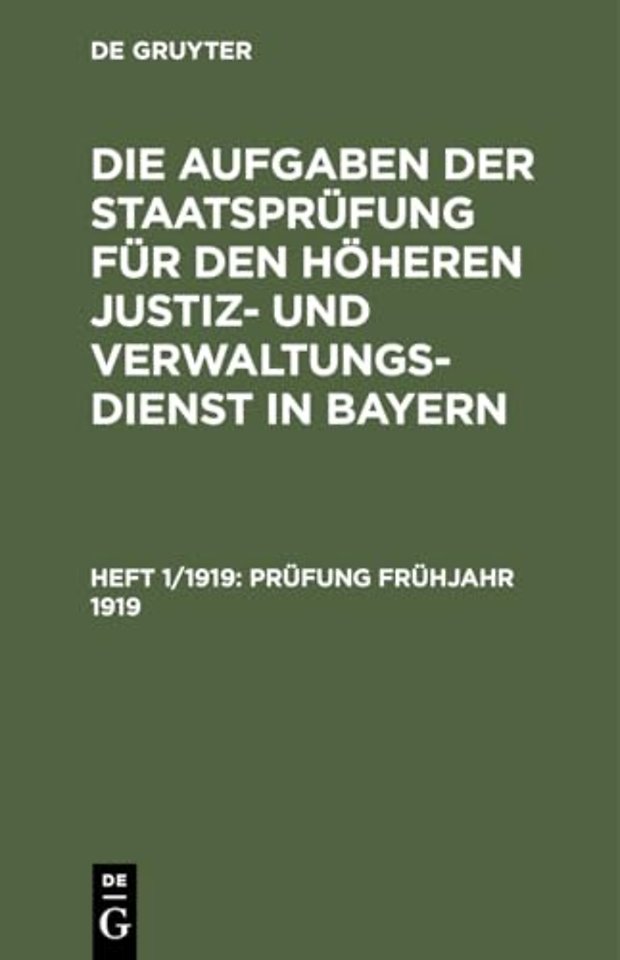 Prüfung Frühjahr 1919