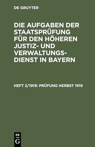 Prüfung Herbst 1919