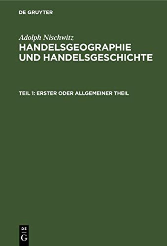 Erster oder allgemeiner Theil