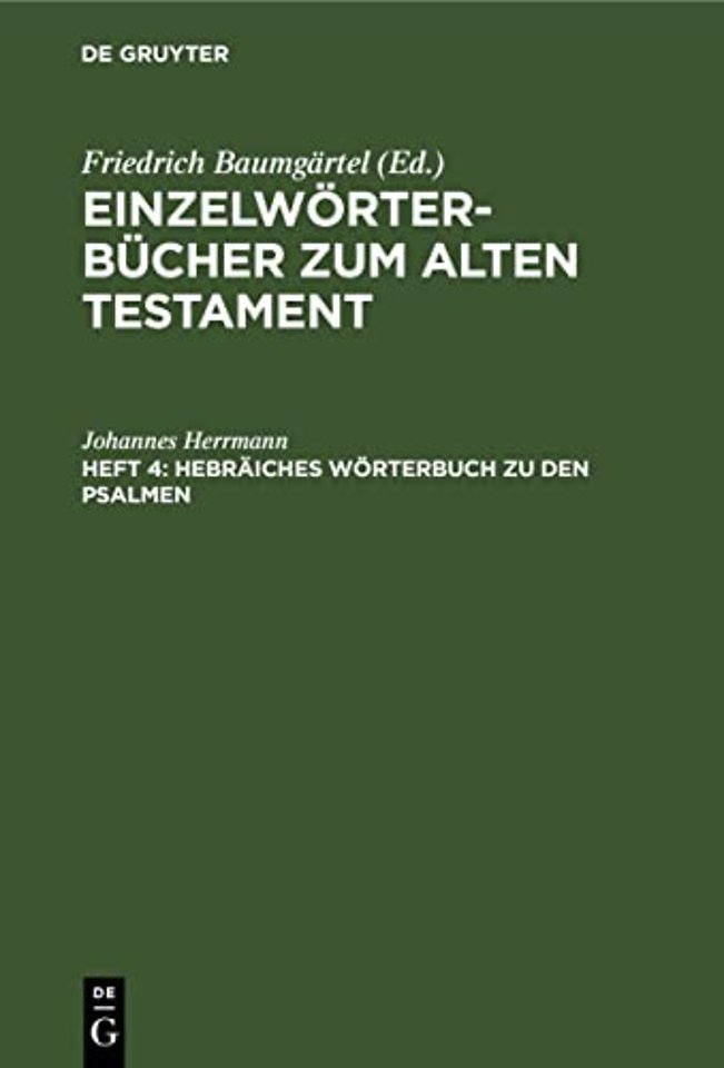 Hebräiches Wörterbuch zu den Psalmen