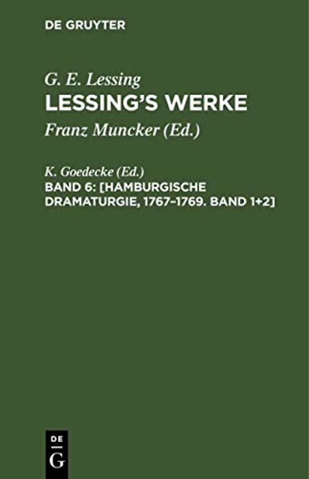 [Hamburgische Dramaturgie, 1767–1769. Band 1+2]