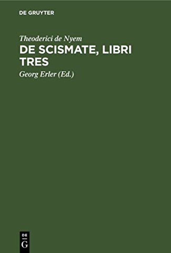 De Scismate, libri tres