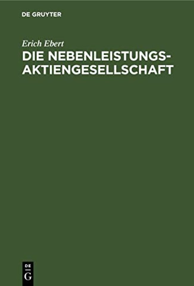 Die Nebenleistungsaktiengesellschaft