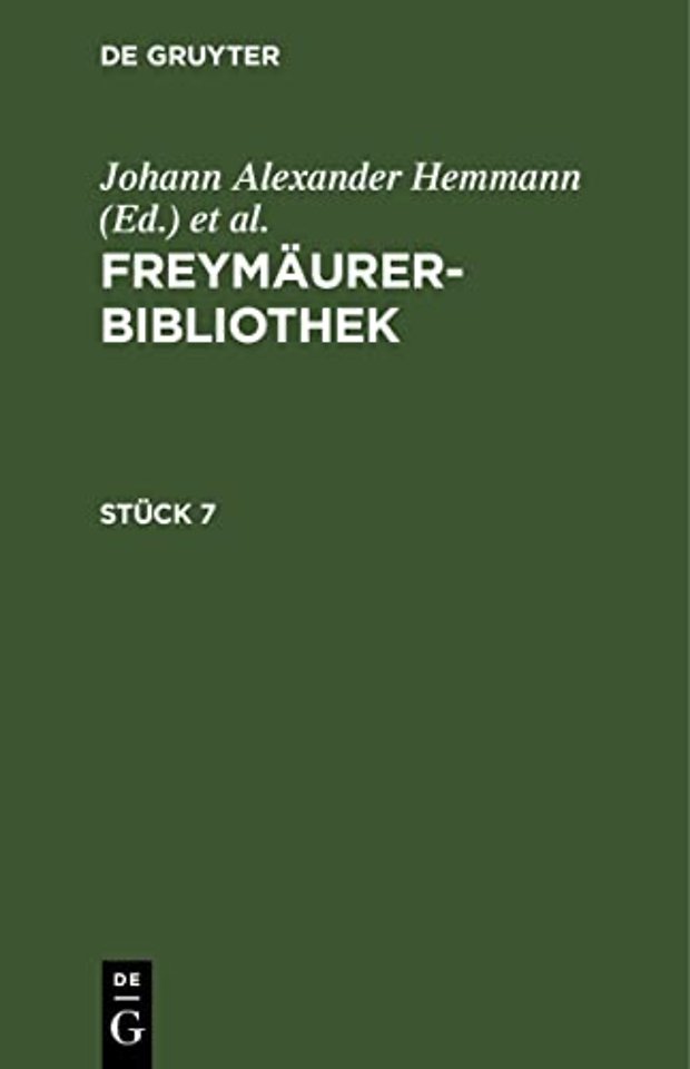 Freymäurer–Bibliothek. Stück 7