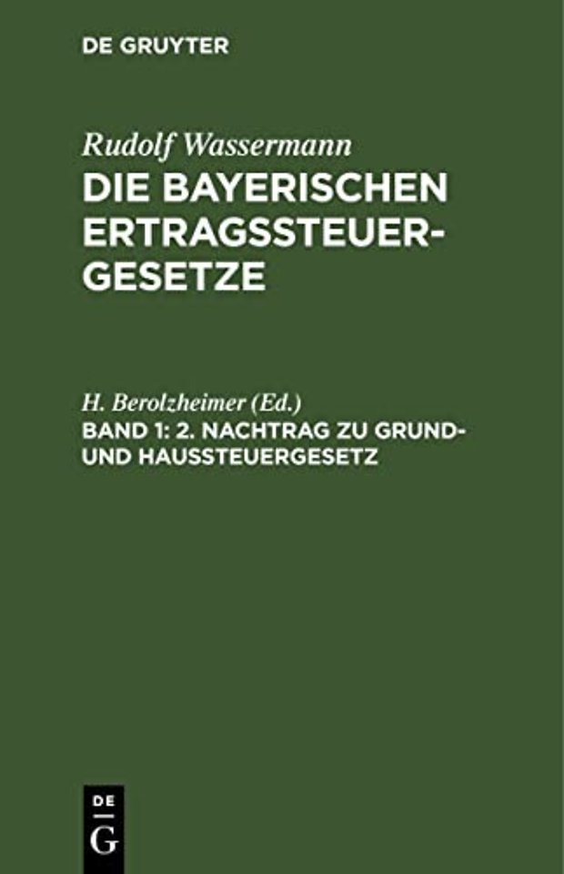 2. Nachtrag zu Grund– und Haussteuergesetz – Nach dem Stande Vom 1. Juli 1934
