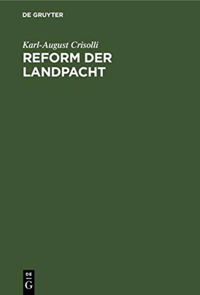 Reform der Landpacht