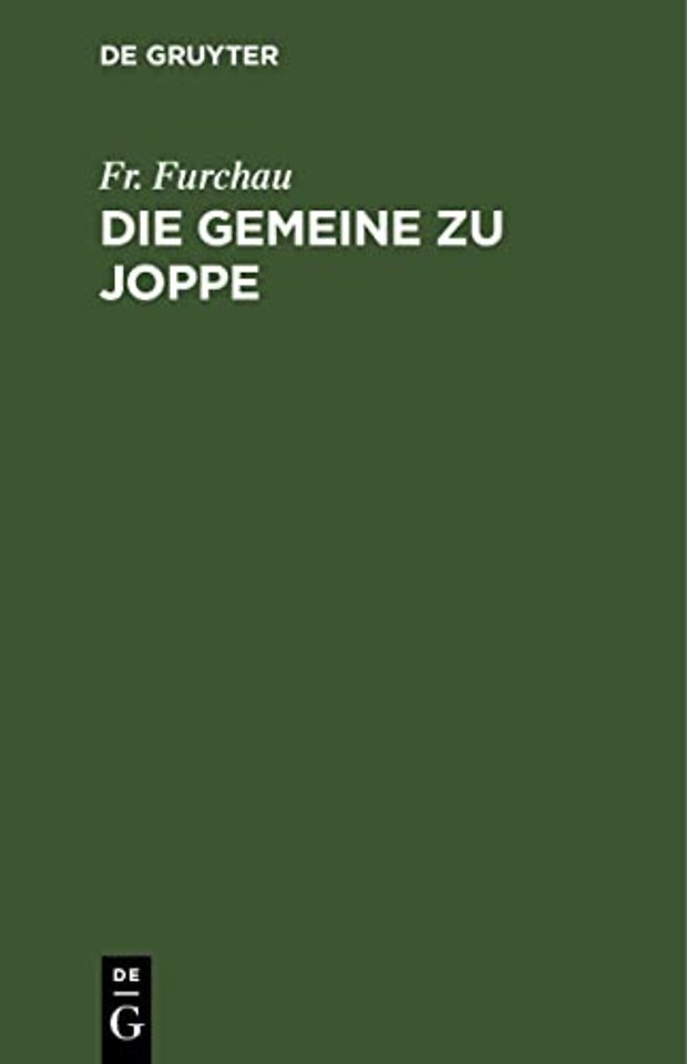 Die Gemeine zu Joppe – Eine Geschichte aus der heiligen Schrift