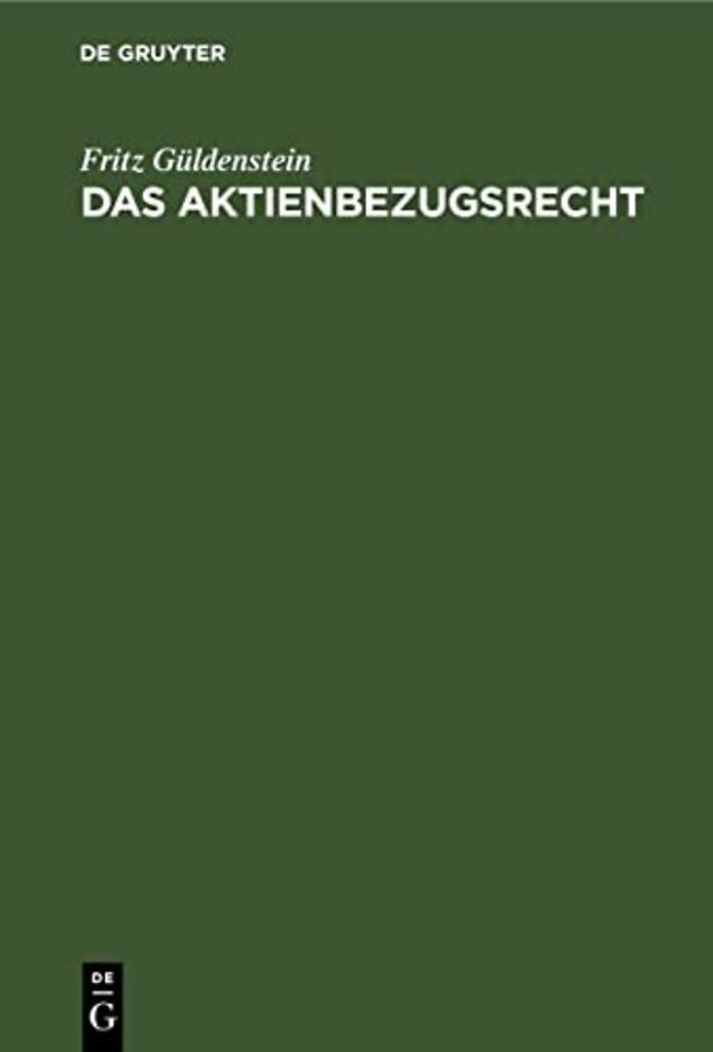 Das Aktienbezugsrecht