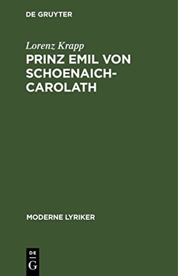 Prinz Emil von Schoenaich–Carolath