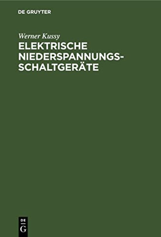 Elektrische Niederspannungsschaltgerate
