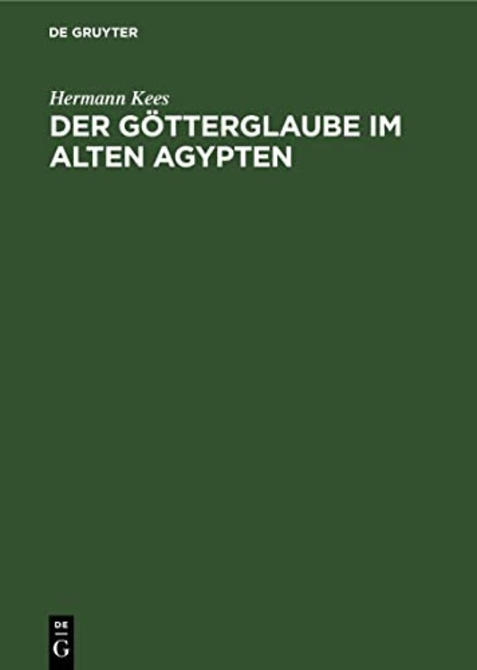 Der Gotterglaube Im Alten Agypten