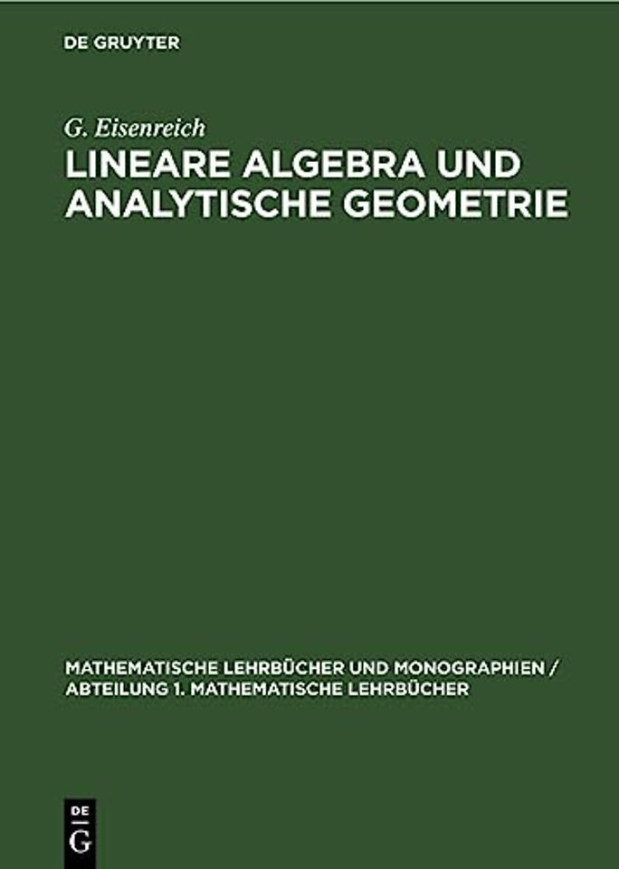 Lineare Algebra Und Analytische Geometrie