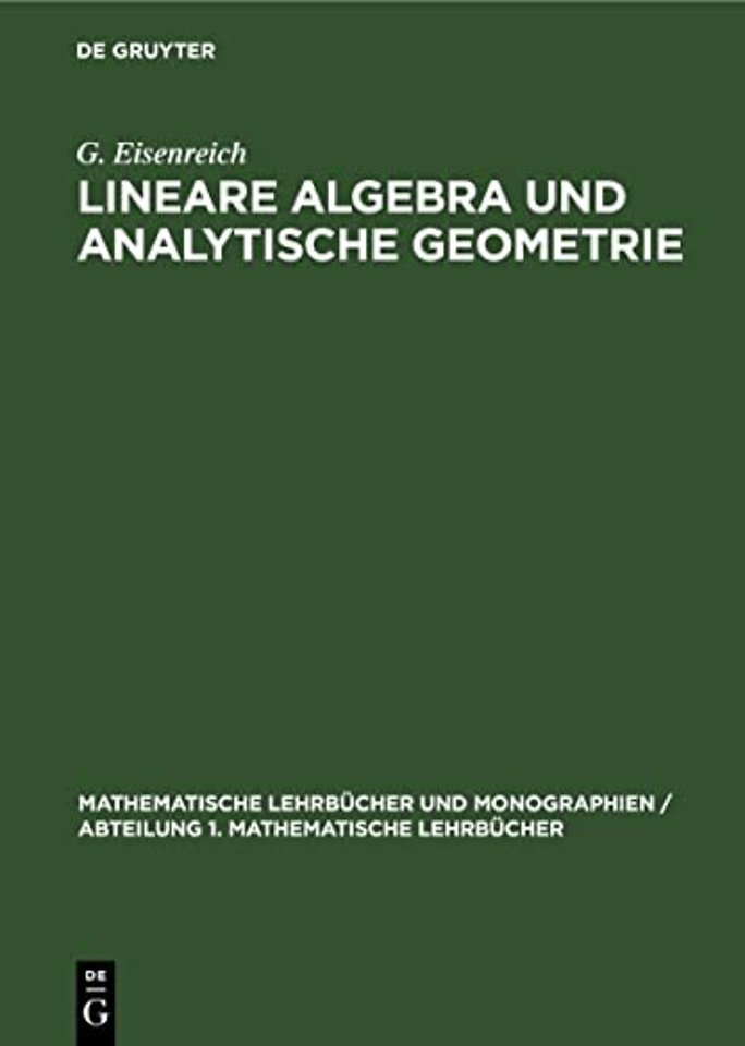 Lineare Algebra Und Analytische Geometrie