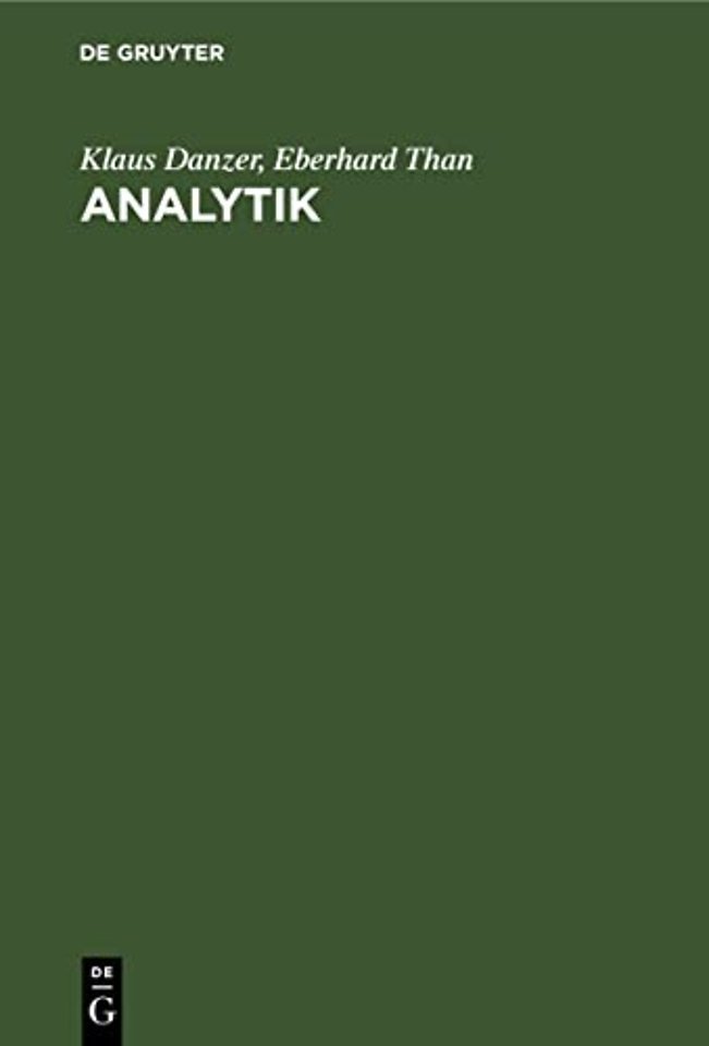 Analytik – Systematischer Überblick